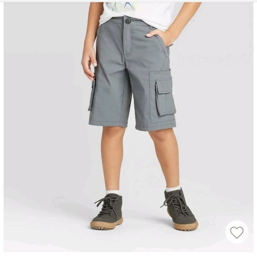 Boys' Techy Stretch Cargo Shorts- Gray